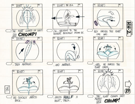 Hero High 1981 Production Animation Storyboard Page Filmation B-034