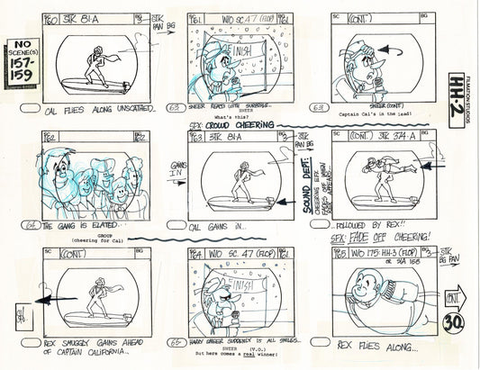 Hero High 1981 Production Animation Storyboard Page Filmation B-035