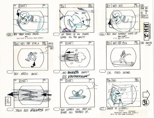 Hero High 1981 Production Animation Storyboard Page Filmation B-036