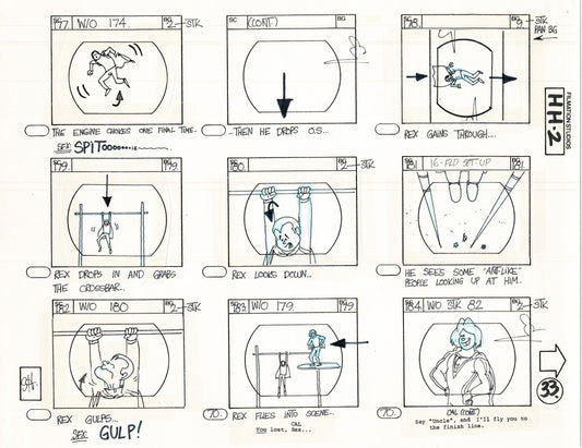 Hero High 1981 Production Animation Storyboard Page Filmation B-038