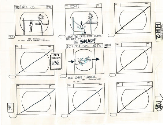 Hero High 1981 Production Animation Storyboard Page Filmation B-039