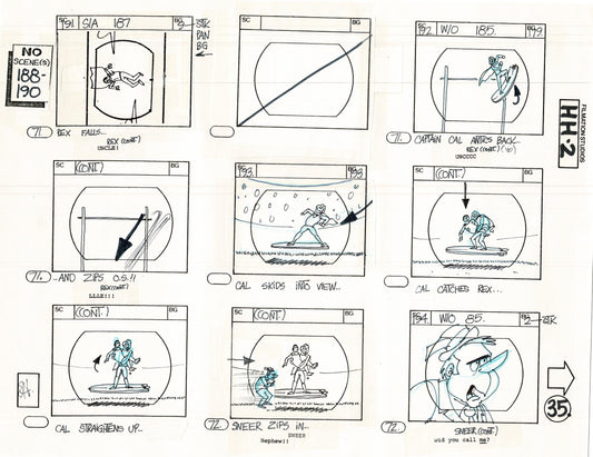 Hero High 1981 Production Animation Storyboard Page Filmation B-040