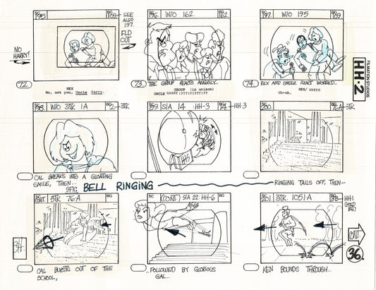 Hero High 1981 Production Animation Storyboard Page Filmation B-041