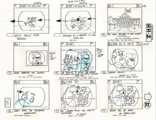 Hero High 1981 Production Animation Storyboard Page Filmation B-042