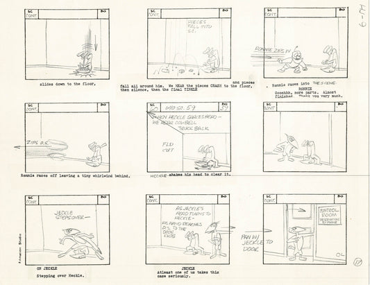 Heckle and Jeckle Storyboard Art Cartoon 2 Pages Vintage Filmation 1979 A-017n18