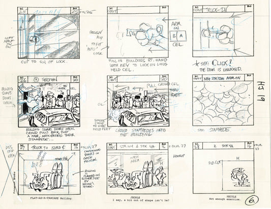 Heckle and Jeckle Storyboard Art Cartoon 2 Pages Vintage Filmation 1979 B-007n8