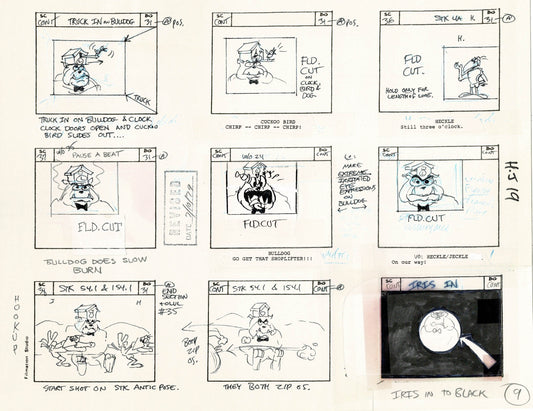 Heckle and Jeckle Storyboard Art Cartoon 2 Pages Vintage Filmation 1979 B-011n12