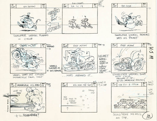 Heckle and Jeckle Storyboard Art Cartoon 2 Pages Vintage Filmation 1979 B-013n14