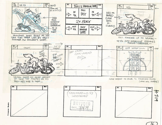 Heckle and Jeckle Storyboard Art Cartoon 2 Pages Vintage Filmation 1979 B-021n22