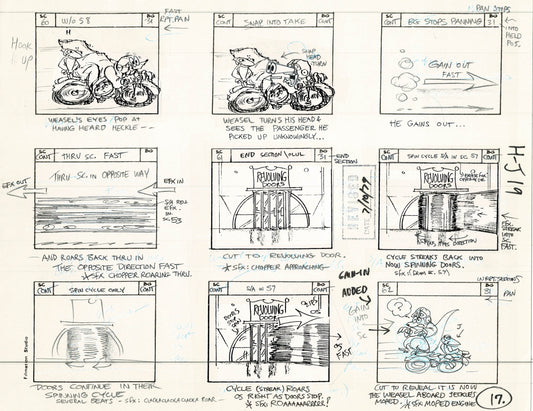 Heckle and Jeckle Storyboard Art Cartoon 2 Pages Vintage Filmation 1979 B-023n24