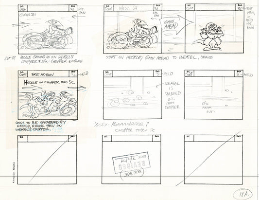 Heckle and Jeckle Storyboard Art Cartoon 2 Pages Vintage Filmation 1979 B-025n26