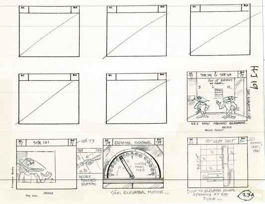 Heckle and Jeckle Storyboard Art Cartoon 2 Pages Vintage Filmation 1979 B-031n32
