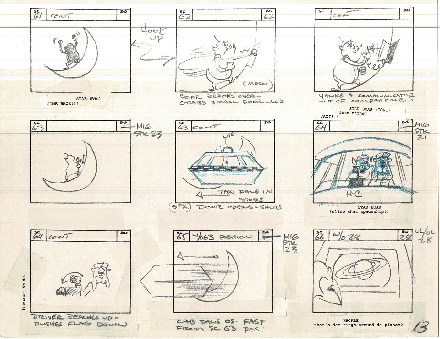 Heckle and Jeckle Storyboard Art Cartoon 2 Pages Vintage Filmation 1979 H-07