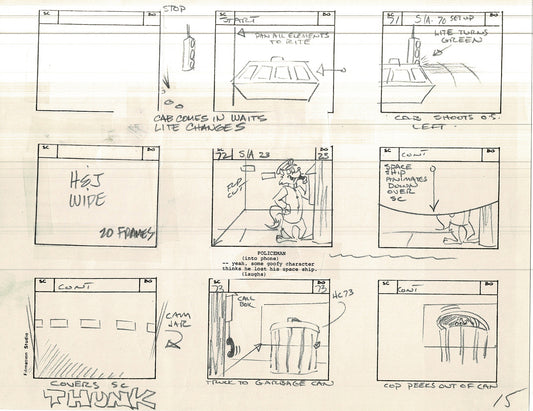 Heckle and Jeckle Storyboard Art Cartoon 2 Pages Vintage Filmation 1979 H-09