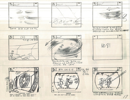 Heckle and Jeckle Storyboard Art Cartoon 2 Pages Vintage Filmation 1979 H-11