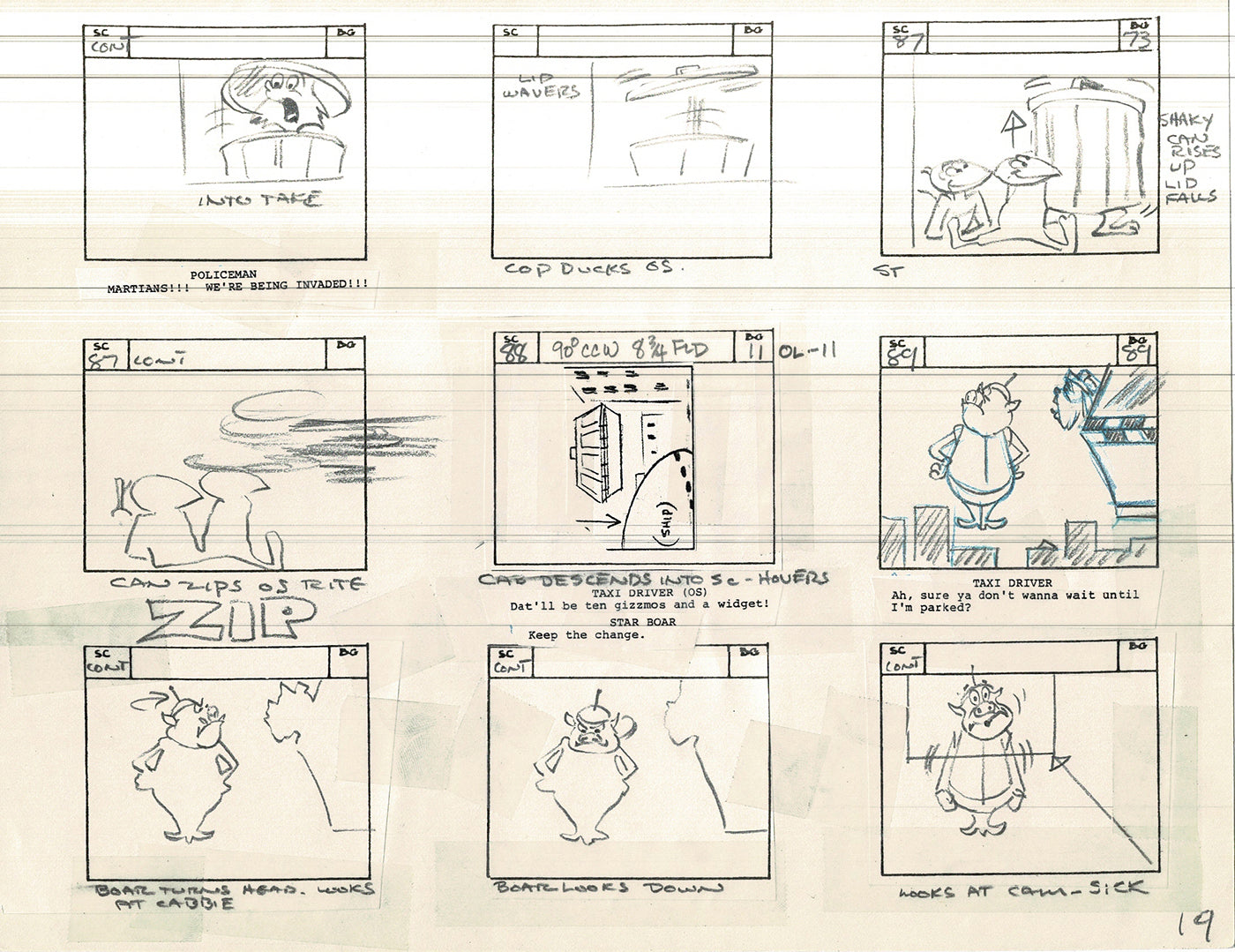 Heckle and Jeckle Storyboard Art Cartoon 2 Pages Vintage Filmation 1979 H-11