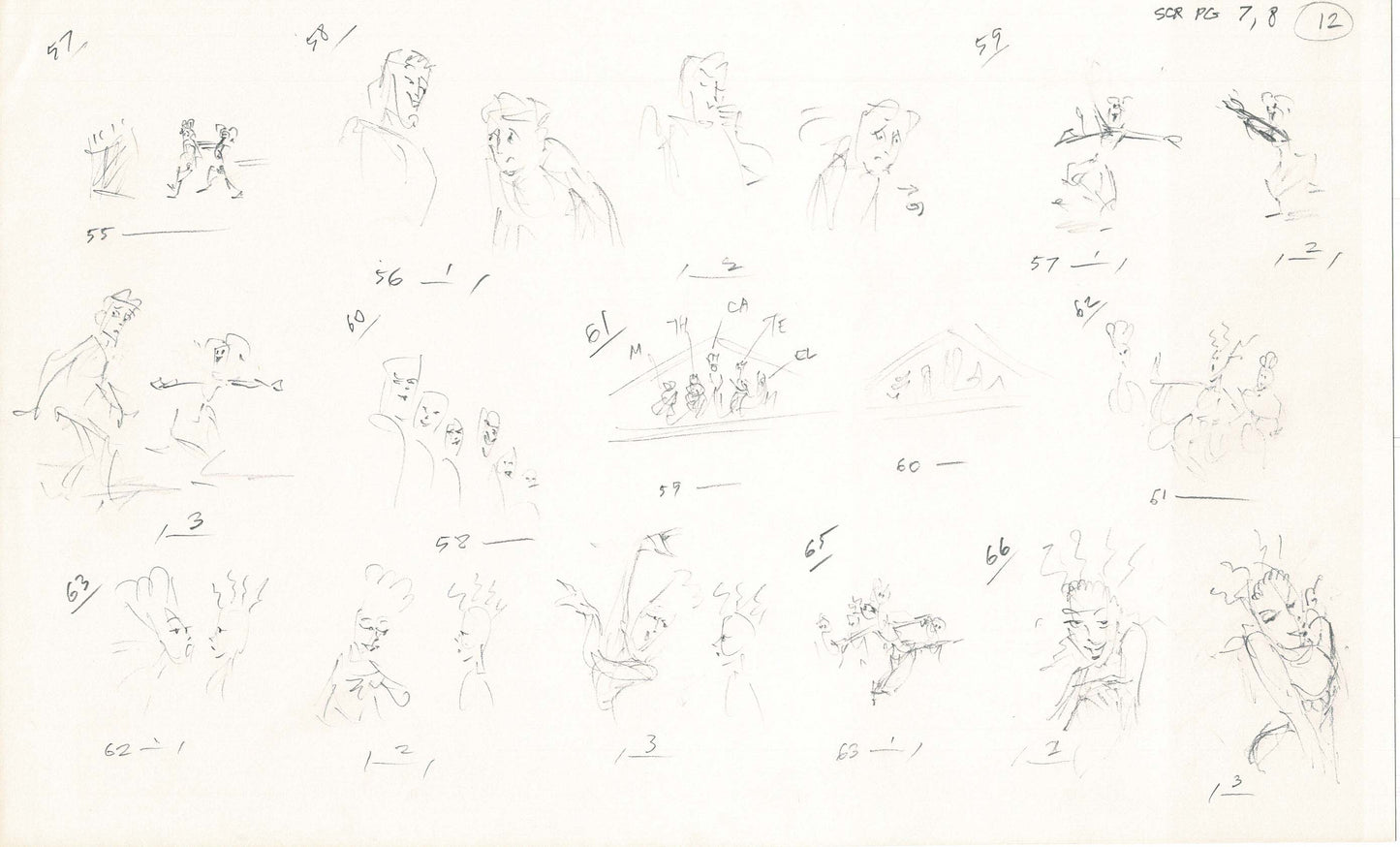 Hercules Walt Disney Production Animation Drawing Used to Make an Episode Wendell Washer A28