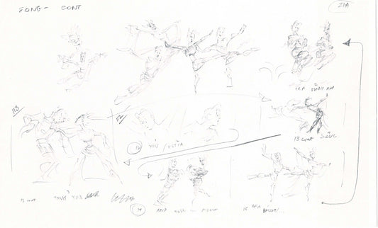 Hercules Walt Disney Production Animation Drawing Used to Make an Episode Wendell Washer A39