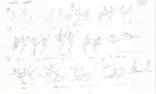 Hercules Walt Disney Production Animation Drawing Used to Make an Episode Wendell Washer A40
