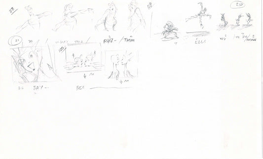 Hercules Walt Disney Production Animation Drawing Used to Make an Episode Wendell Washer A41
