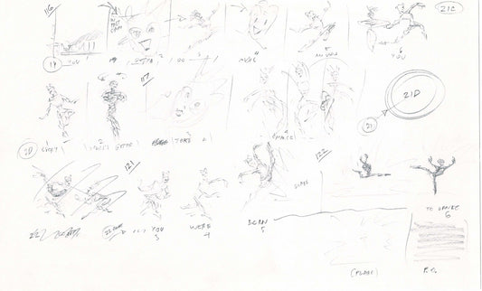 Hercules Walt Disney Production Animation Drawing Used to Make an Episode Wendell Washer A42