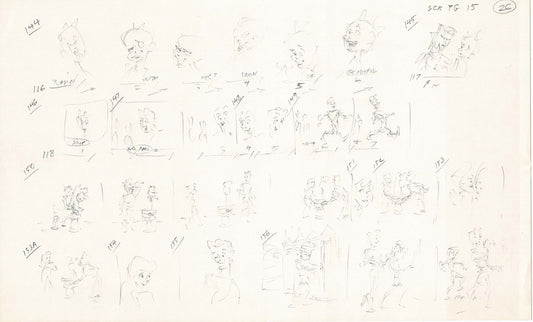Hercules Walt Disney Production Animation Drawing Used to Make an Episode Wendell Washer A46