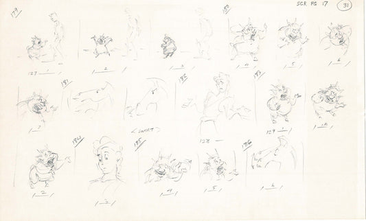 Hercules Walt Disney Production Animation Drawing Used to Make an Episode Wendell Washer A51
