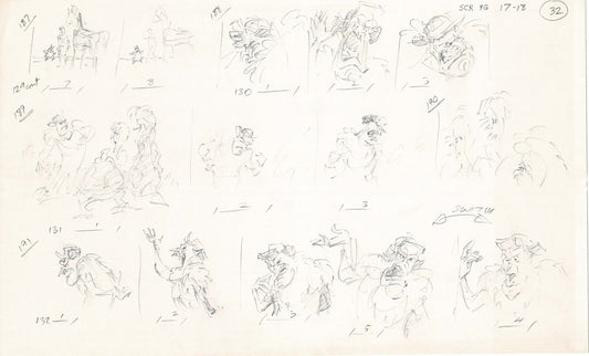 Hercules Walt Disney Production Animation Drawing Used to Make an Episode Wendell Washer A52
