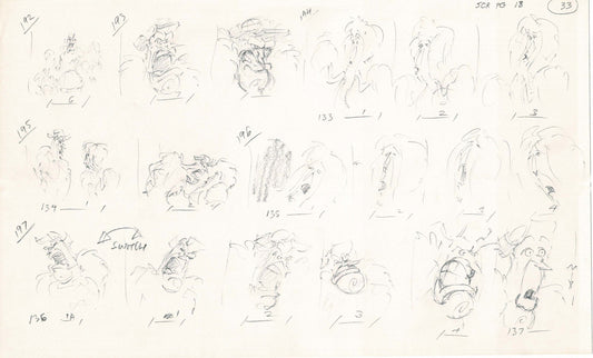 Hercules Walt Disney Production Animation Drawing Used to Make an Episode Wendell Washer A53