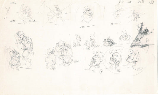 Hercules Walt Disney Production Animation Drawing Used to Make an Episode Wendell Washer A61