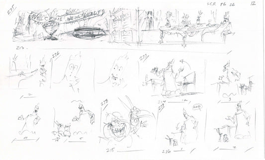 Hercules Walt Disney Production Animation Drawing Used to Make an Episode Wendell Washer A72
