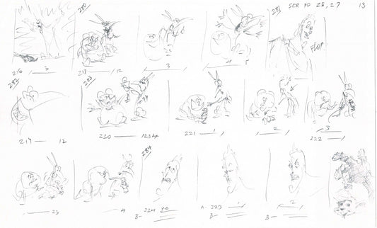 Hercules Walt Disney Production Animation Drawing Used to Make an Episode Wendell Washer A73