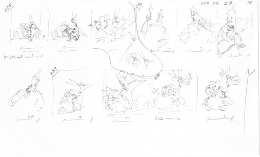Hercules Walt Disney Production Animation Drawing Used to Make an Episode Wendell Washer A74