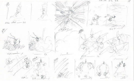 Hercules Walt Disney Production Animation Drawing Used to Make an Episode Wendell Washer A75