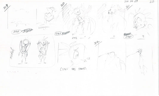 Hercules Walt Disney Production Animation Drawing Used to Make an Episode Wendell Washer A79