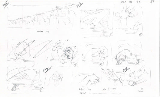 Hercules Walt Disney Production Animation Drawing Used to Make an Episode Wendell Washer A86