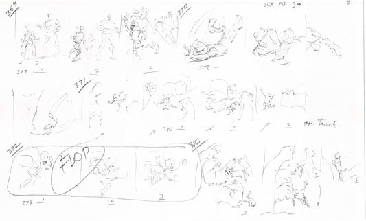 Hercules Walt Disney Production Animation Drawing Used to Make an Episode Wendell Washer A91