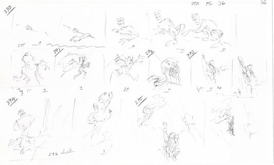 Hercules Walt Disney Production Animation Drawing Used to Make an Episode Wendell Washer A96