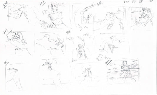 Hercules Walt Disney Production Animation Drawing Used to Make an Episode Wendell Washer A97