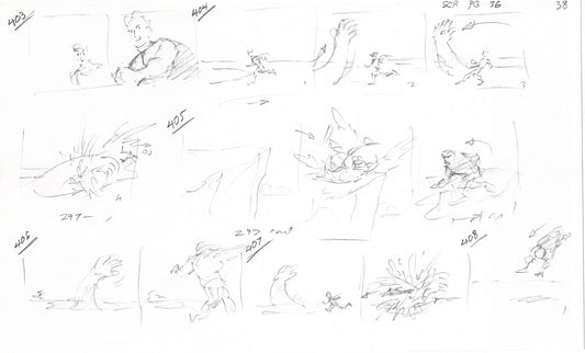Hercules Walt Disney Production Animation Drawing Used to Make an Episode Wendell Washer A98