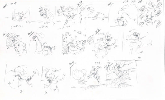 Hercules Walt Disney Production Animation Drawing Used to Make an Episode Wendell Washer A99