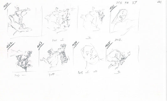 Hercules Walt Disney Production Animation Drawing Used to Make an Episode Wendell Washer A101