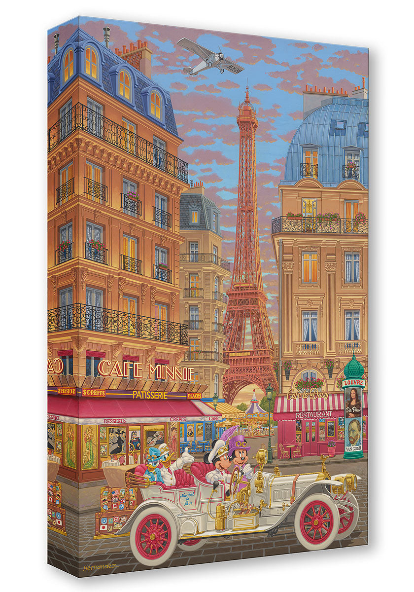 Mickey Mouse Minnie Mouse Walt Disney Fine Art Manuel Hernandez Limited Edition Treasures on Canvas Print TOC "New York to Paris"