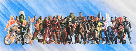 Alex Ross SIGNED Marvel Heroes SDCC 2024 Exclusive Print on Canvas Limited Edition of 15 Printers Proof Edition