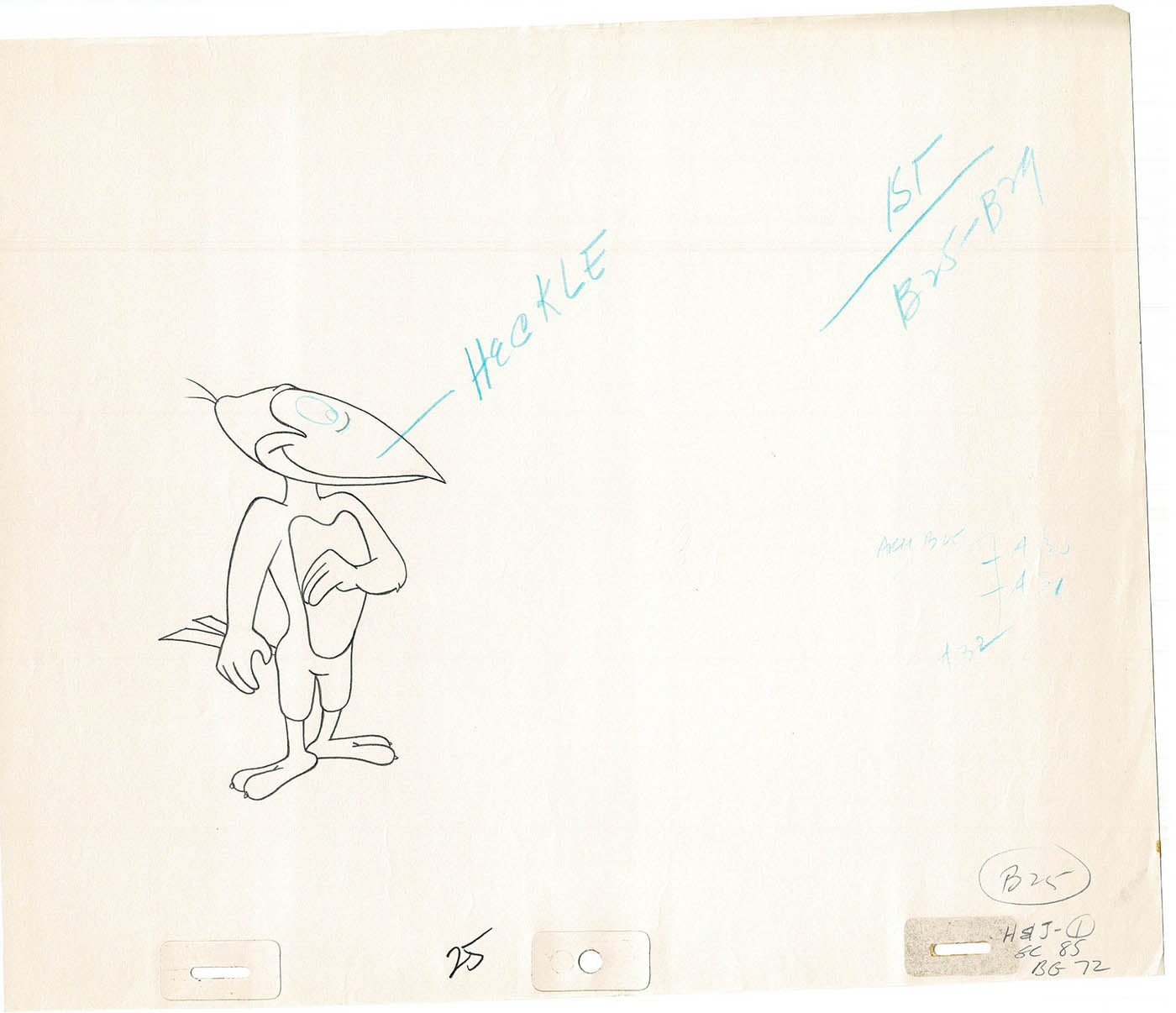 Heckle and Jeckle Lot of 2 Production Animation Cel Drawings Filmation 1979-80 F-03