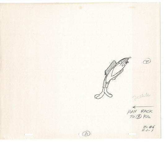 Heckle and Jeckle Lot of 2 Production Animation Cel Drawings Filmation 1979-80 F-25