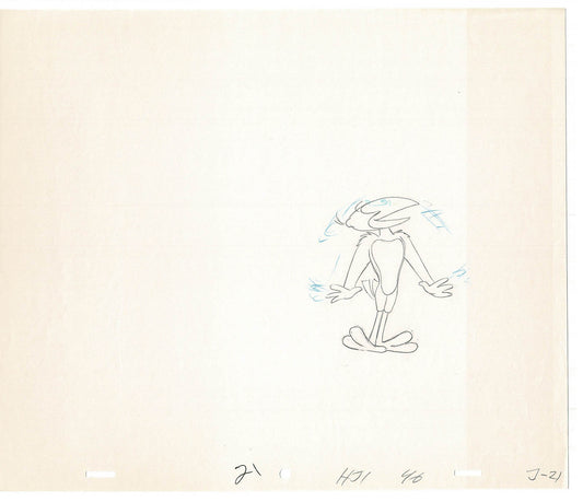 Heckle and Jeckle Lot of 2 Production Animation Cel Drawings Filmation 1979-80 F-31
