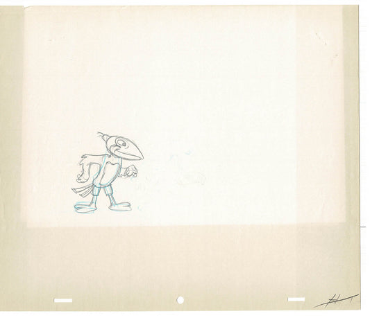 Heckle and Jeckle Lot of 2 Production Animation Cel Drawings Filmation 1979-80 F-41