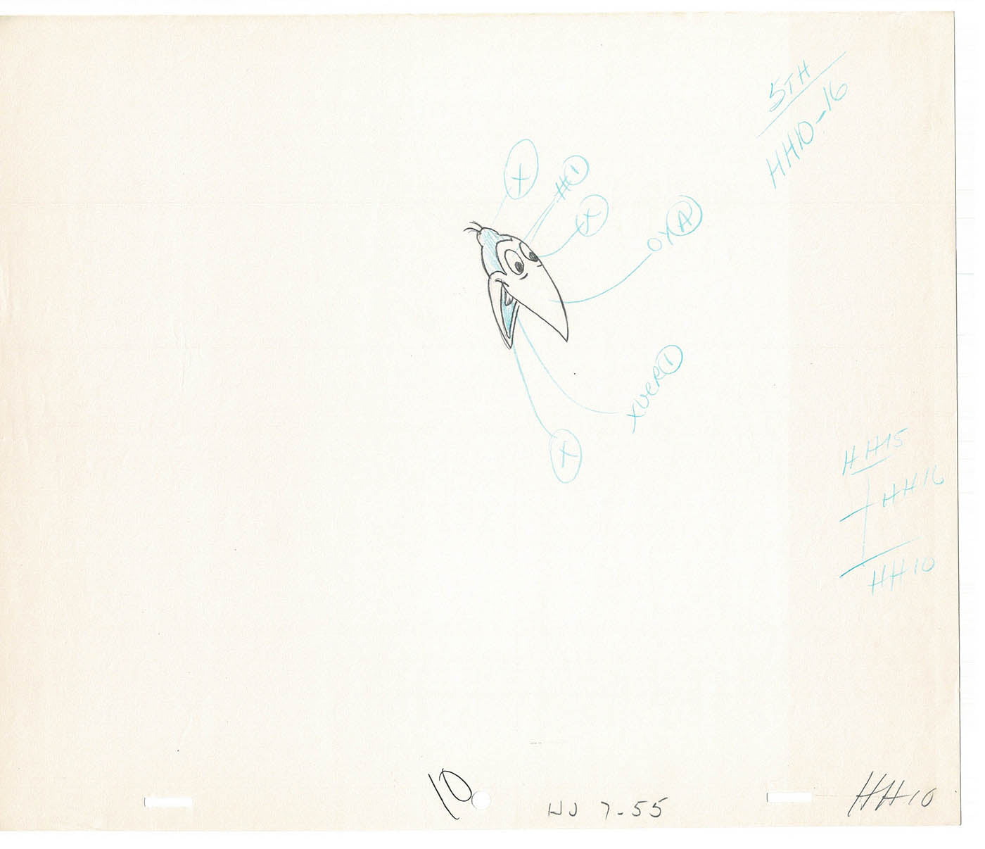 Heckle and Jeckle Lot of 2 Production Animation Cel Drawings Filmation 1979-80 F-43