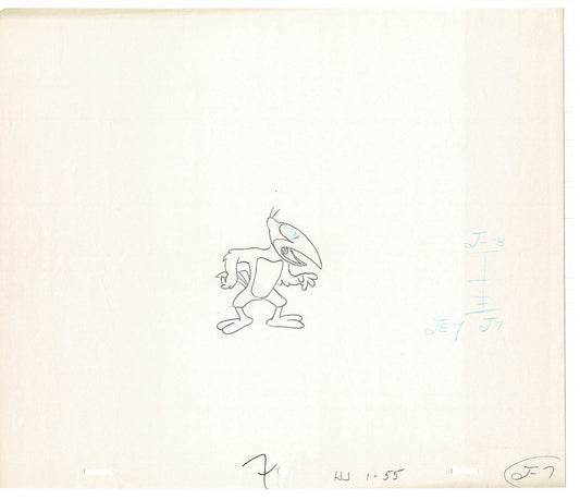 Heckle and Jeckle Lot of 2 Production Animation Cel Drawings Filmation 1979-80 F-51